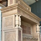 Raw wood fireplace