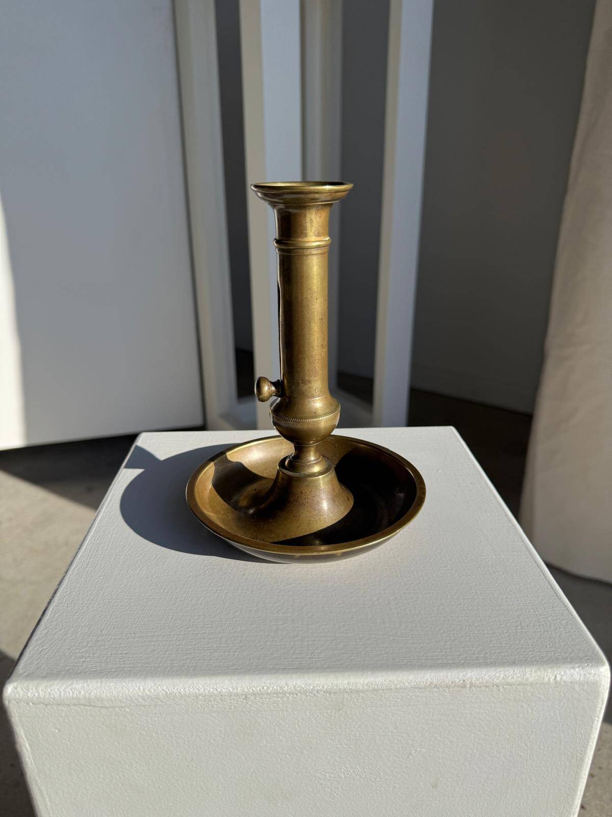 Large adjustable antique gold candlestick H20 D10