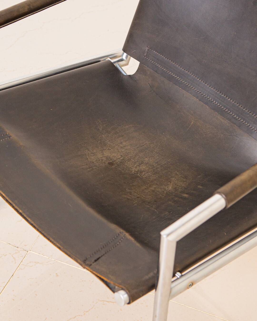 "SZ02" armchair in black/emerald leather by Martin Visser for Spectrum 60's