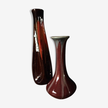 Série de 2 vases vintage des années 60-70