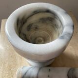Carrara marble mortar and pestle
