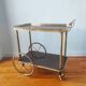 Vintage bar cart rolling serving trolley