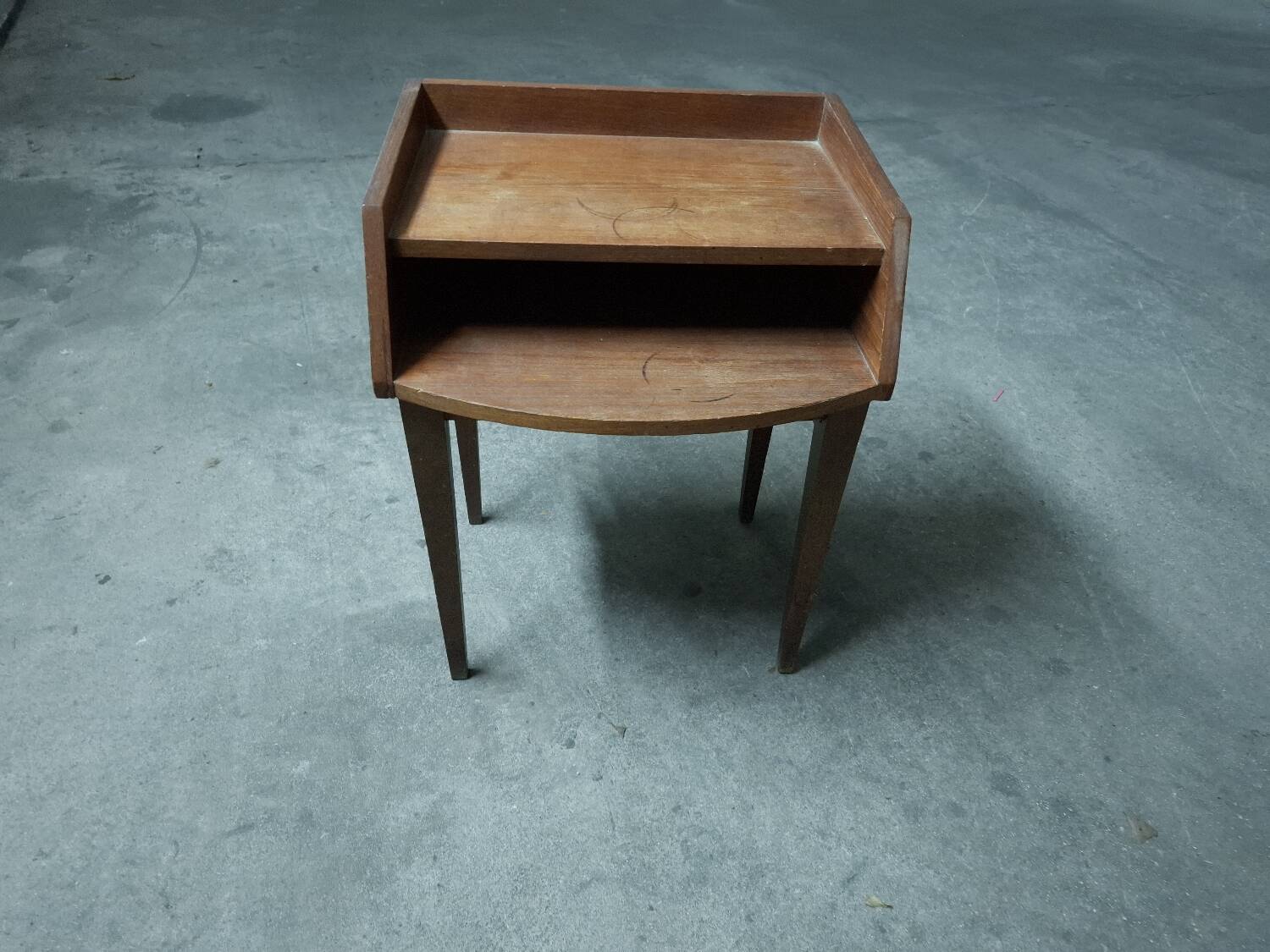 Scandinavian teak bedside table (2 available)