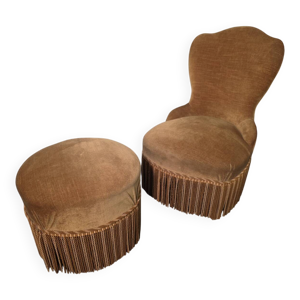 fauteuil crapaud vintage - repose pied