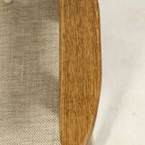 Vintage armchair rustic oak wood herringbone pattern fabric design by Chierowski