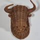 Vintage mid century wicker bull head sculpture