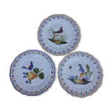 3 earthenware plates