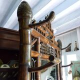 Cloakroom rack for coats, hats and bamboo umbrella, late 19th century