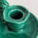Vintage green ceramic candle holder with twisted handle
