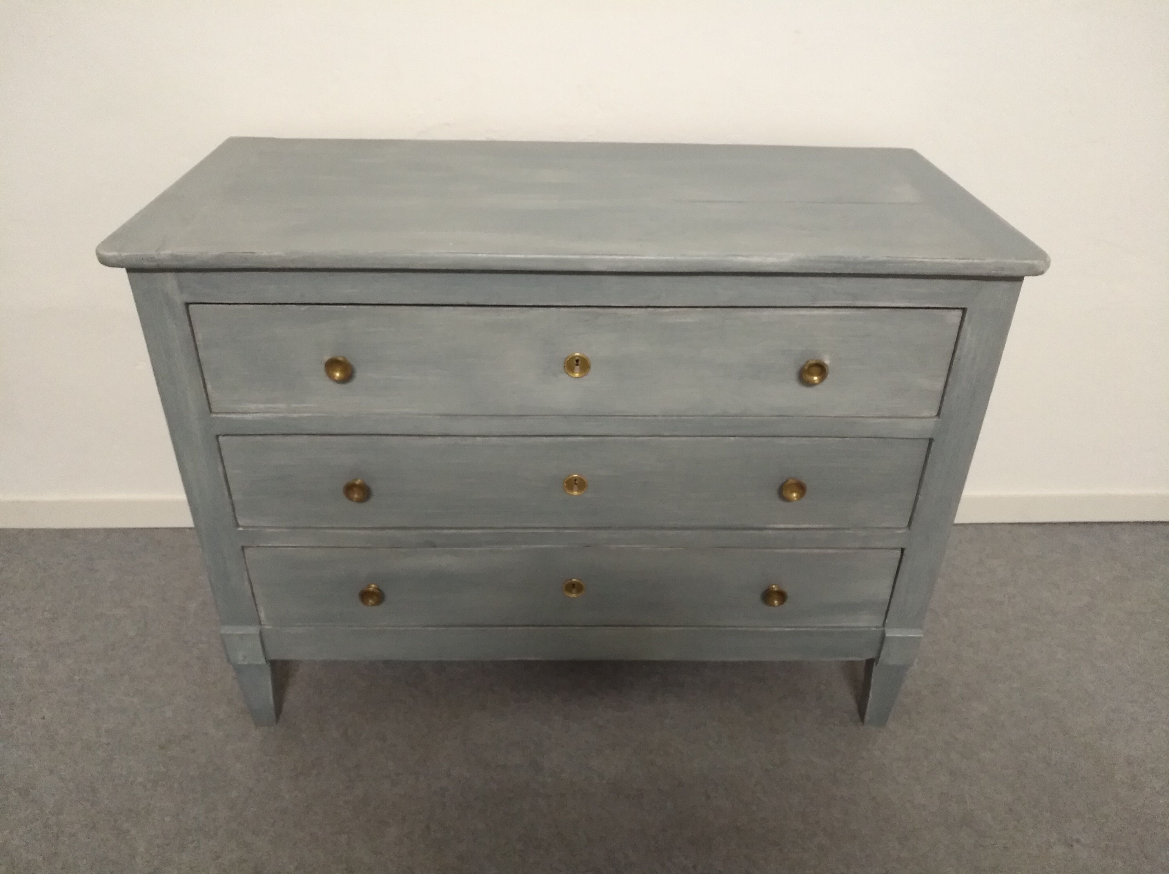 Chest of drawers blue/grey lasured board