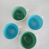 Set of 4 Digoin Sarreguemines coffee cups