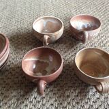 Series of 4 stoneware coffee cups