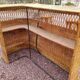 Rattan bar and 2 stools