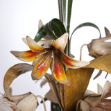 Italian metal flower chandelier, 1960s