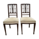 Paire de chaises anglaises en velours beige
