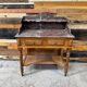 Ancienne console de toilette en merisier avec marbre