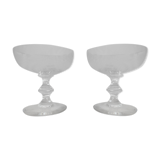 Pair of old crystal champagne glasses