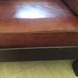 Fauteuil en cuir et palissandre Sergio Asti