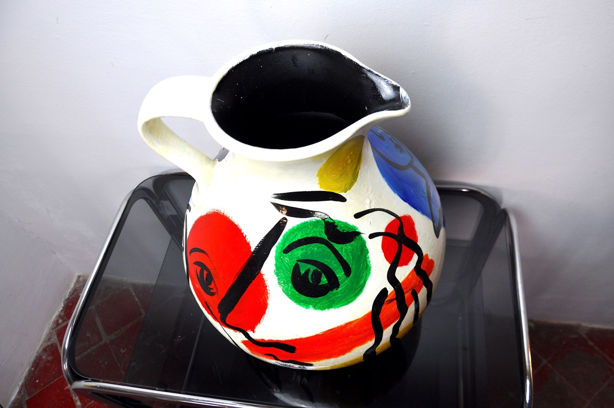 Vase peint par Peter Robert Keil, signé, Allemagne, 1984
