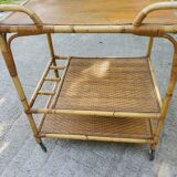 Rattan serving table