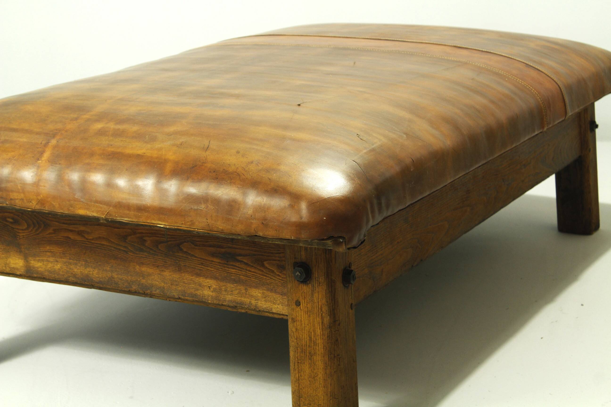 XXL Vintage Leather Gym Table / Daybed