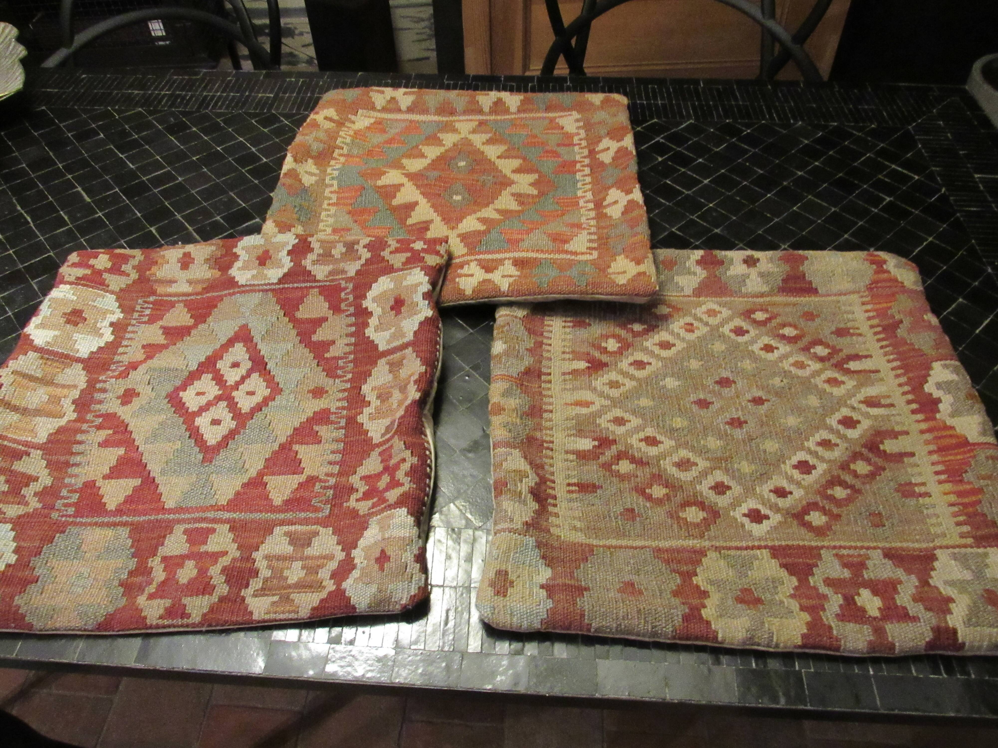 Set of three Kilim cushion covers