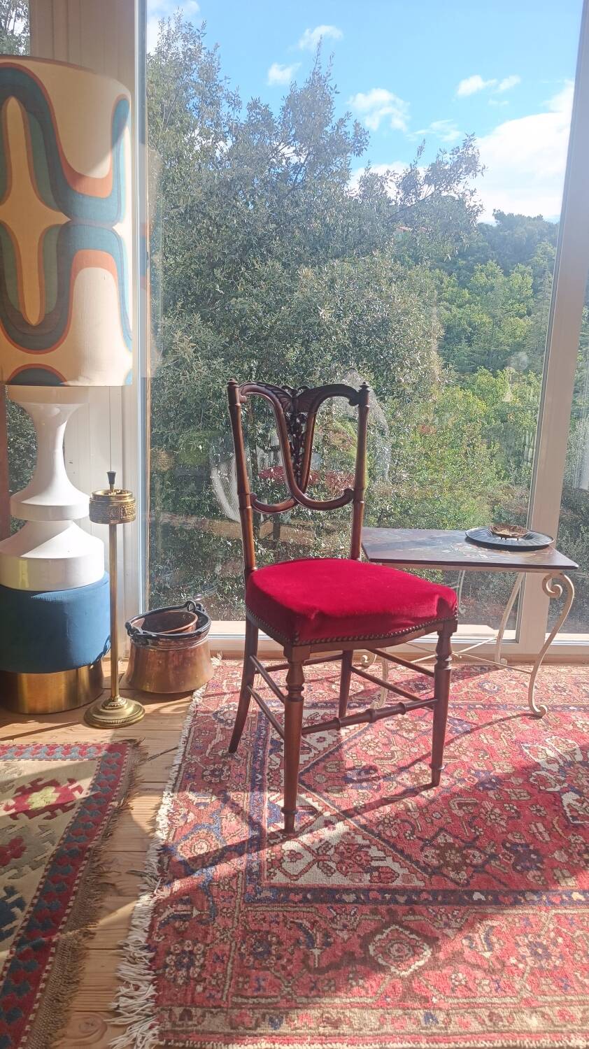 Rare chaise de chambre Napoléon III (1870/80), de style anglais