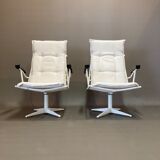 Pair of metal swivel chair and bakelite design 1960