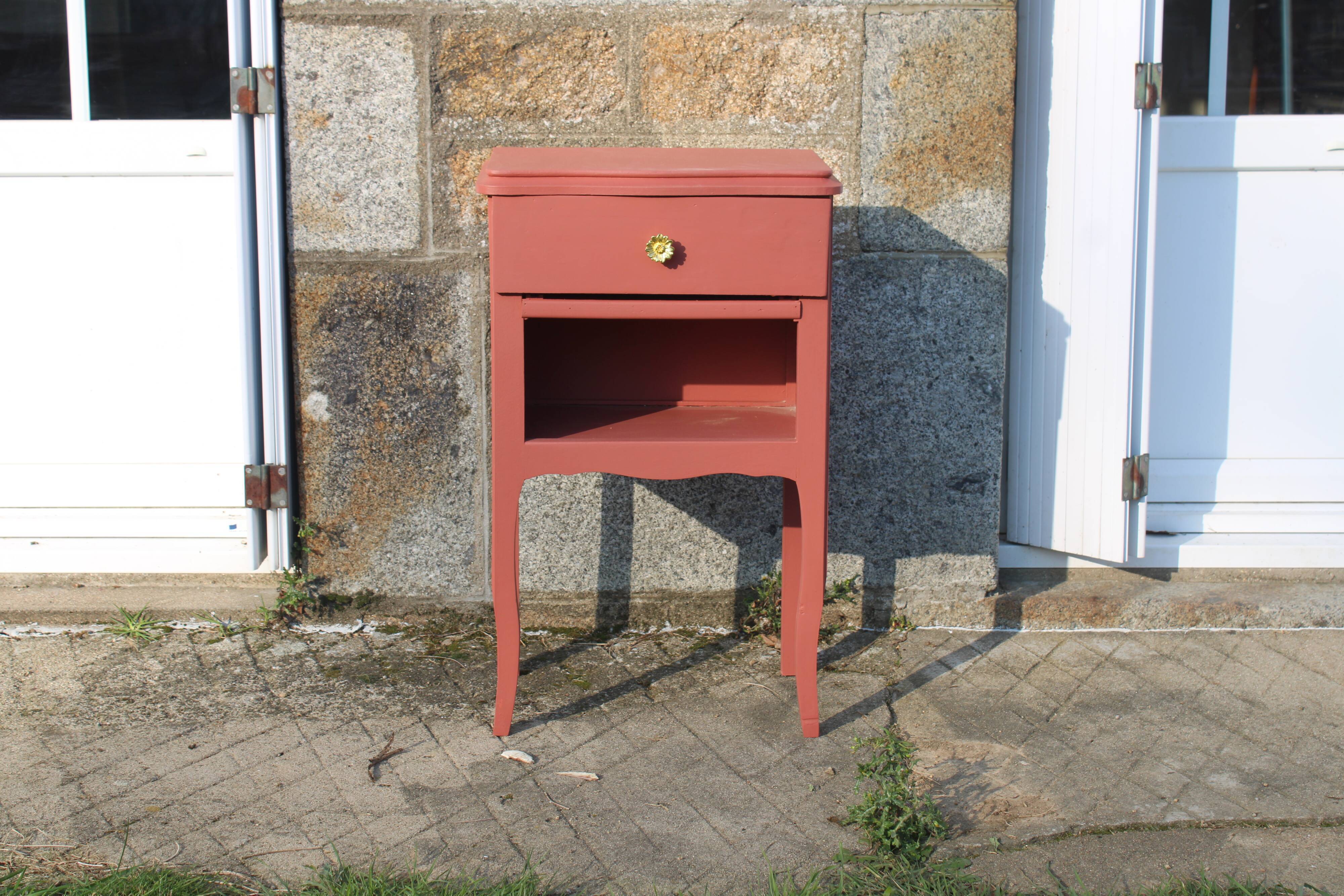 Terracotta pink bedside table