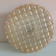 Round ceiling lamp in amber glass / vintage 60s-70s