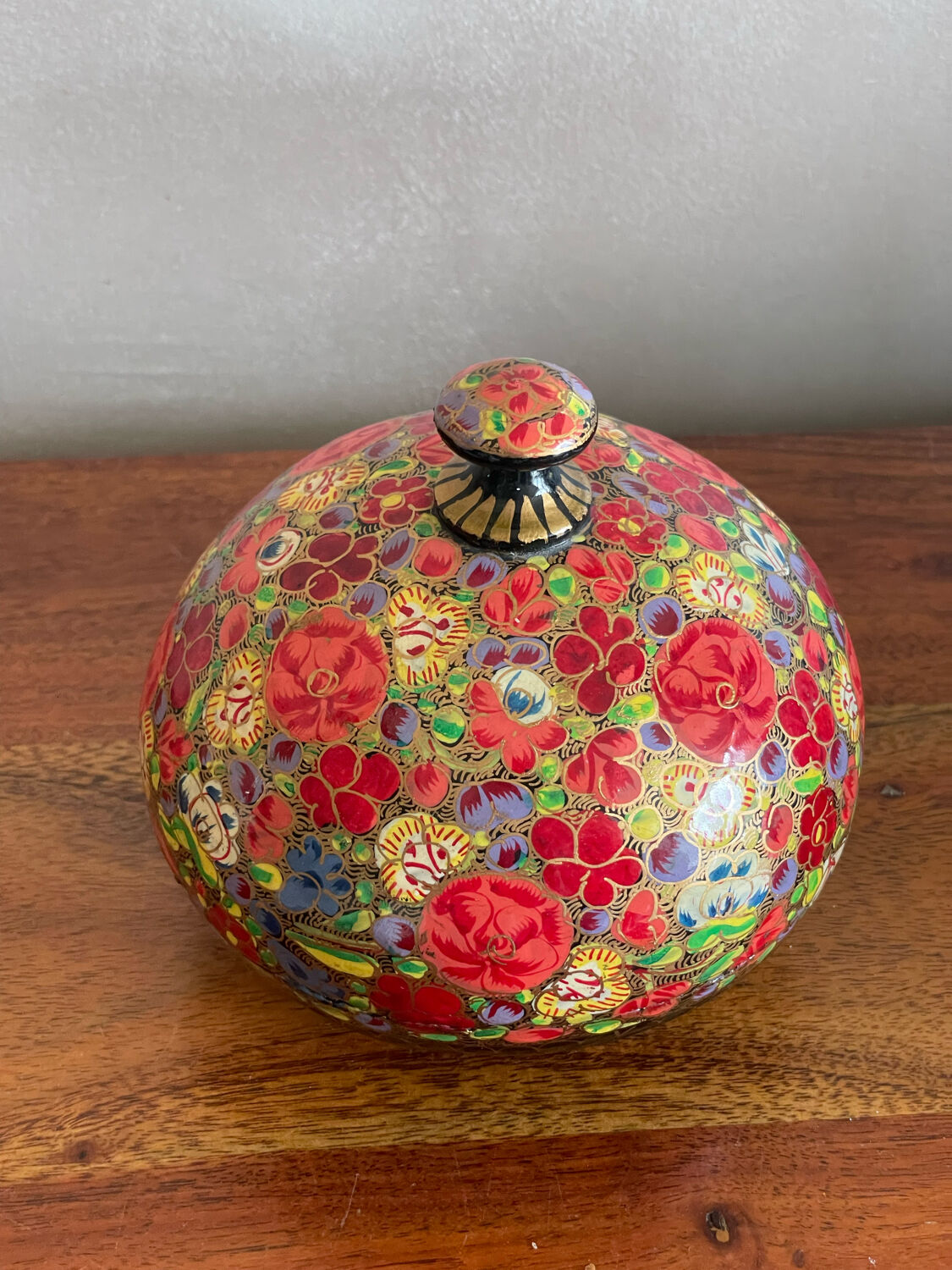 Flowered wooden box