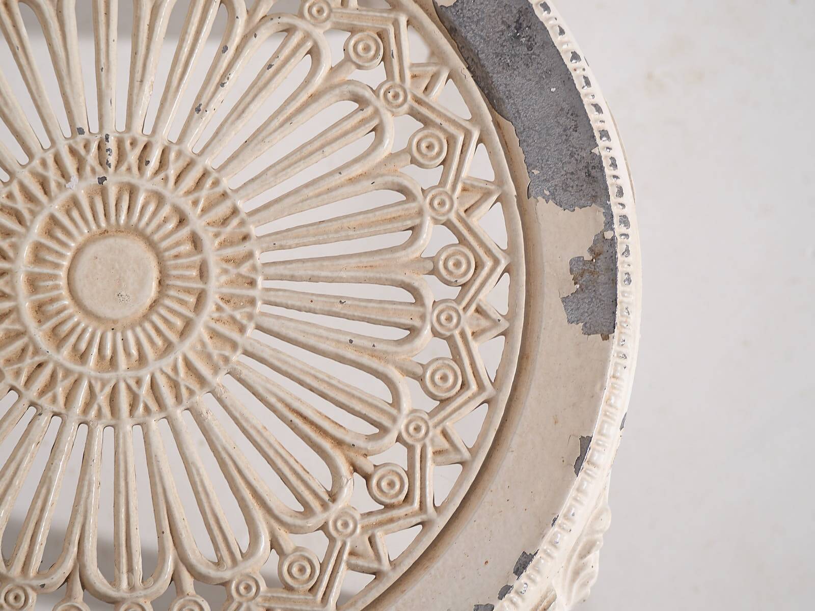 Art Nouveau garden table and chairs set (circa 1950). 5-piece set