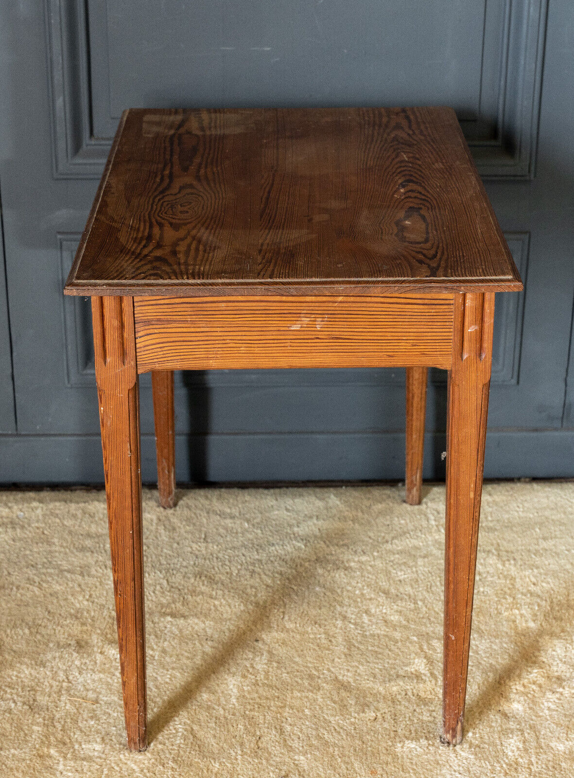 Parisian table pitchpin desk 1 drawer 1900