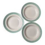 Set of 3 St Amand earthenware soup plates