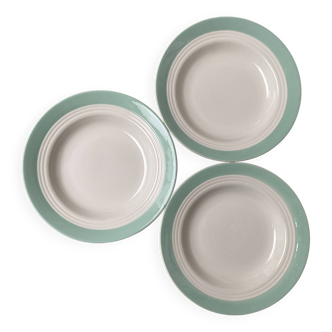 Set of 3 St Amand earthenware soup plates