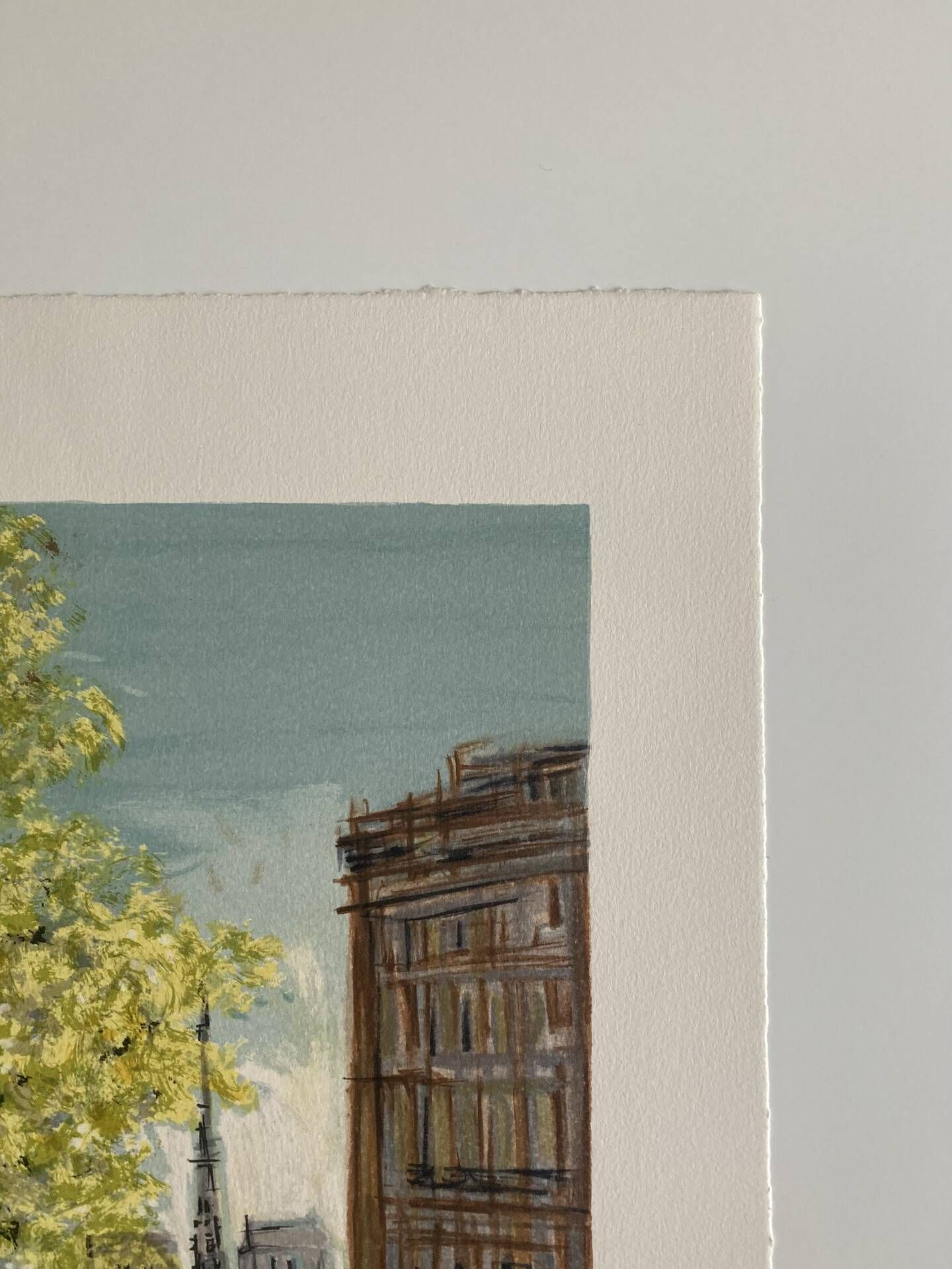 Lithographie signée Michel Henry - L’île Saint Louis et Notre Dame