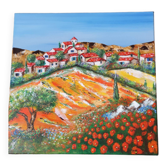 Landscape oil painting on canvas