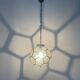 Italian Art Deco glass ceiling light in the shape of a honeycomb, 1950s, Italy.