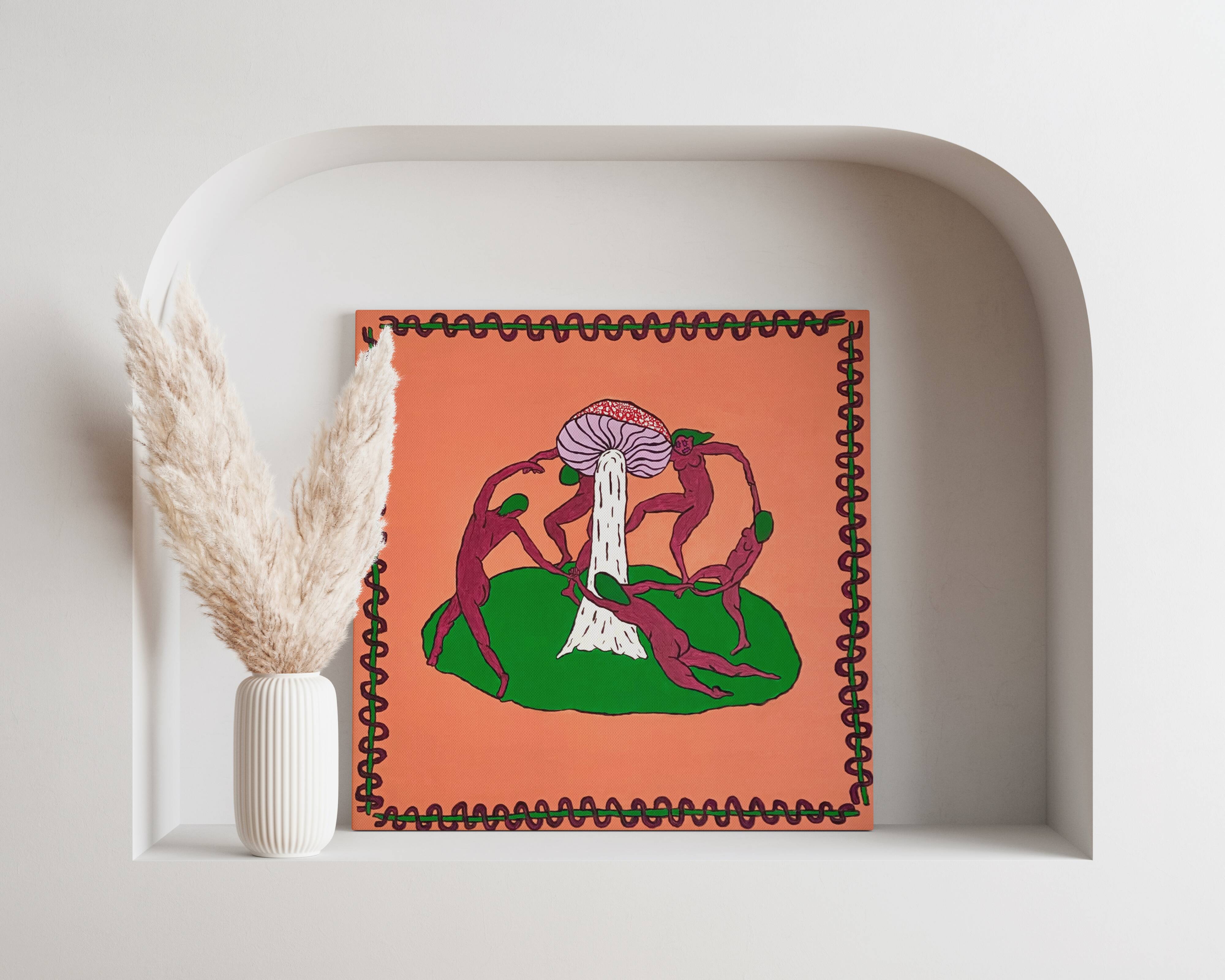Dance of Taiga, acrylic paint, in the style of Matisse