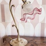 Pink tulip brass lamp