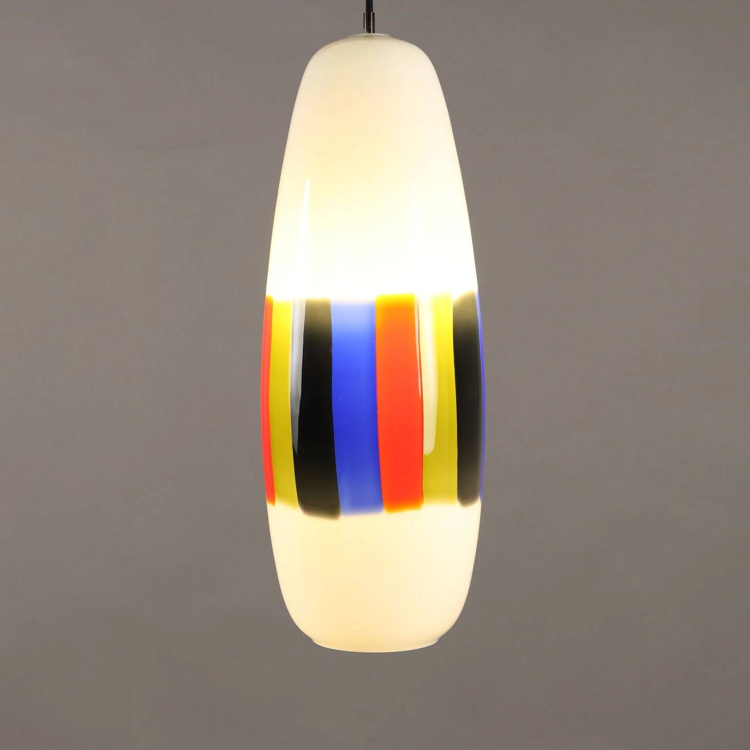 1960s vintage suspension attributed to Massimo Vignelli in glass.