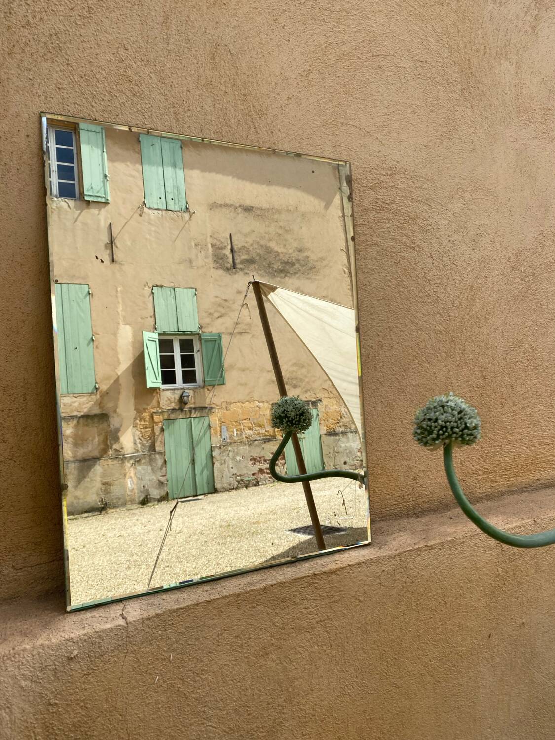 Vintage beveled mirror