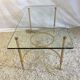 Table basse laiton et verre années 50