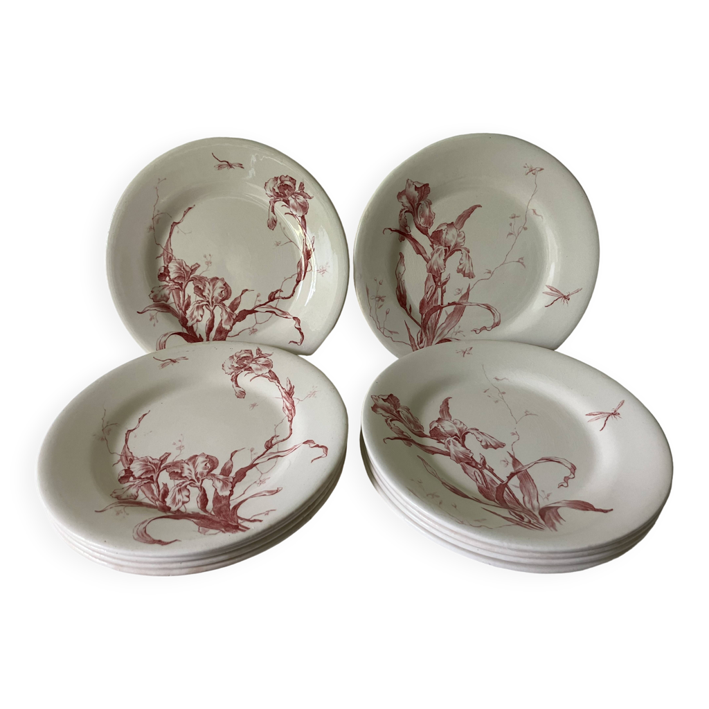 Superbe 4 assiettes en porcelaine fine XIXème à décor