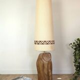 Brutalist oak sculpture lamp