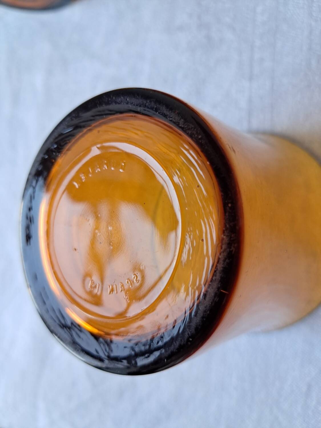 6 Vintage Amber Water Glasses. DURALEX