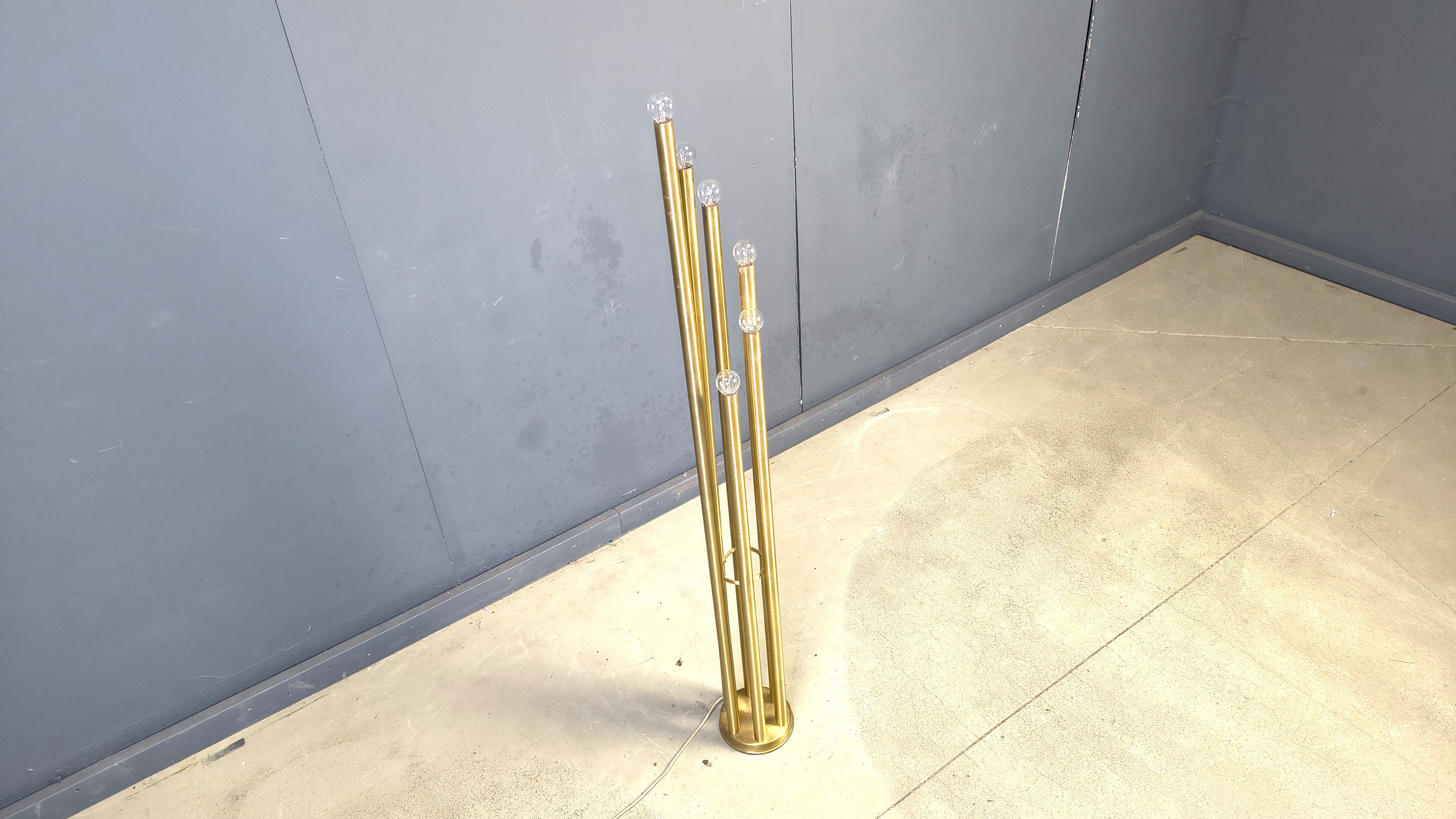 Vintage brass floor lamp, 1970s