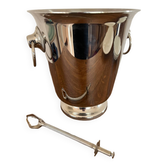 Bucket and ice tongs