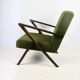 Vintage olive green boucle armchair, 1970s