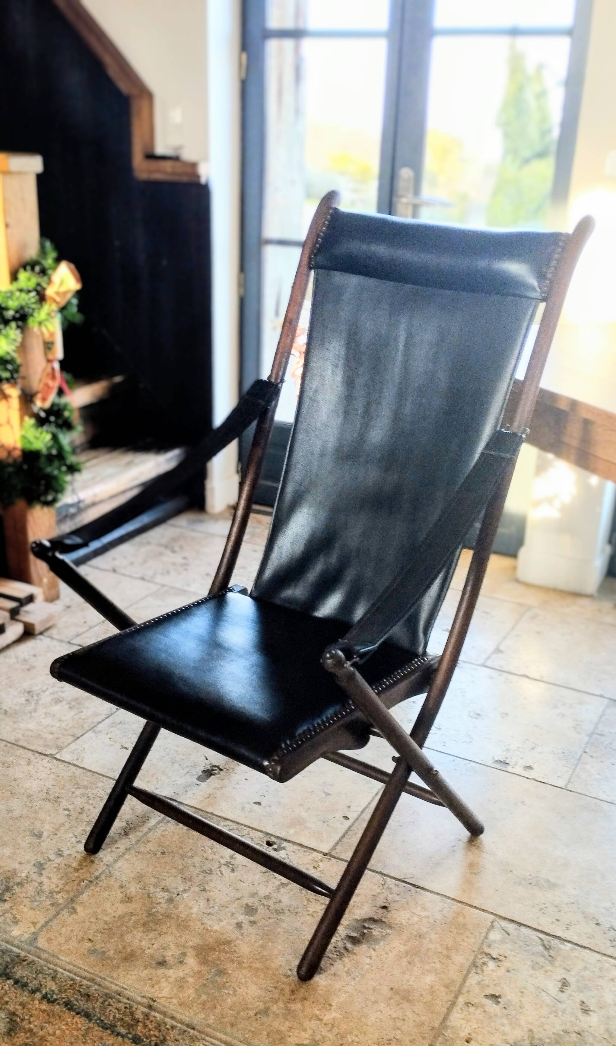 Chaise pliante de campagne vintage